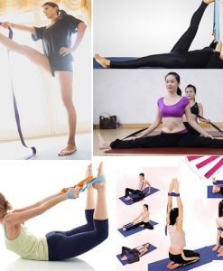 Động tác tập yoga với dây hỗ trợ