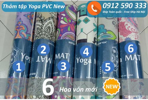 Thảm tập Yoga PVC hoa văn new 2017