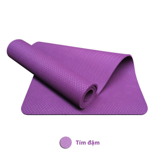 Thảm tập yoga TPE 8mm 1 lớp - Màu tím đậm