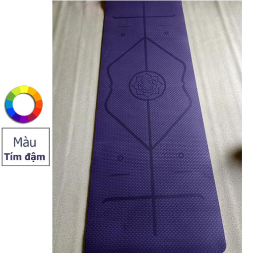 Thảm tập yoga TPE 6mm 1 lớp định tuyến - Màu tím đậm