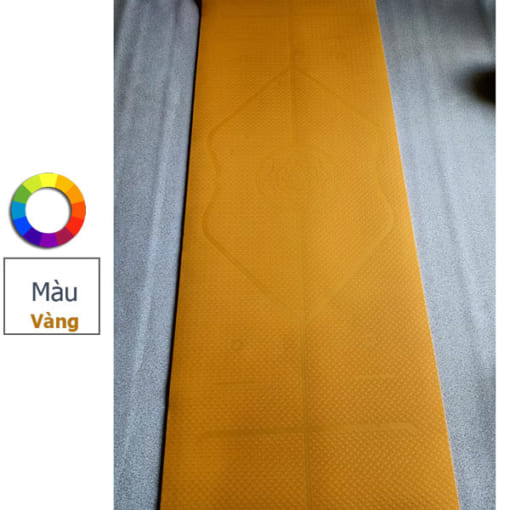 Thảm tập yoga TPE 6mm 1 lớp định tuyến - Màu vàng