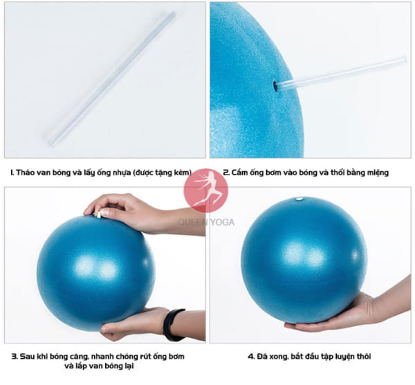 Hướng dẫn bơm bóng Bóng Miniball 25cm tập yoga/gym/trị liệu