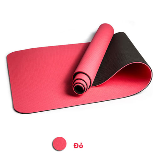 Thảm tập yoga TPE 6mm 2 lớp - Màu đỏ