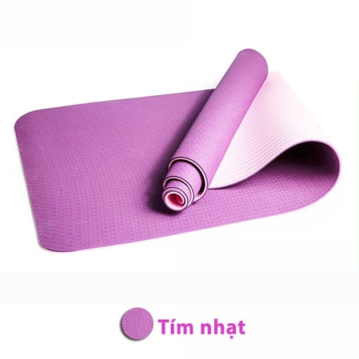 Thảm tập yoga TPE 6mm 2 lớp - Màu tím nhạt