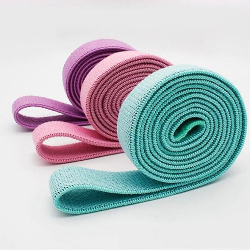 Bộ 3 dây kháng lực tập gym, yoga vải mềm chống xoắn Aolikes dài 208cm (Xanh/Hồng/Tím)