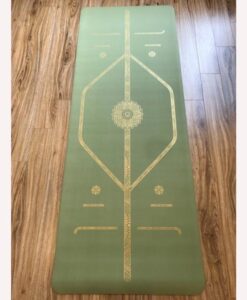 Thảm tập yoga CLOVER chất liệu xơ dừa, có định tuyến (Mạ vàng) - màu Xanh lá