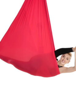Bộ sản phẩm Bộ võng tập yoga bay chuyên nghiệp, chất liệu vải lụa đơn sắc - Màu đỏ