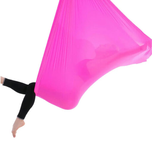 Bộ sản phẩm Bộ võng tập yoga bay chuyên nghiệp, chất liệu vải lụa đơn sắc - Màu Hồng